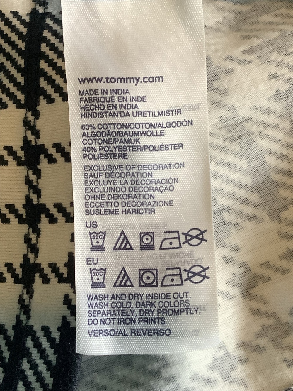 Tommy Hilfiger Navy & White Plaid Long-Sleeve Scoop Neck Top - Picture 5 of 5